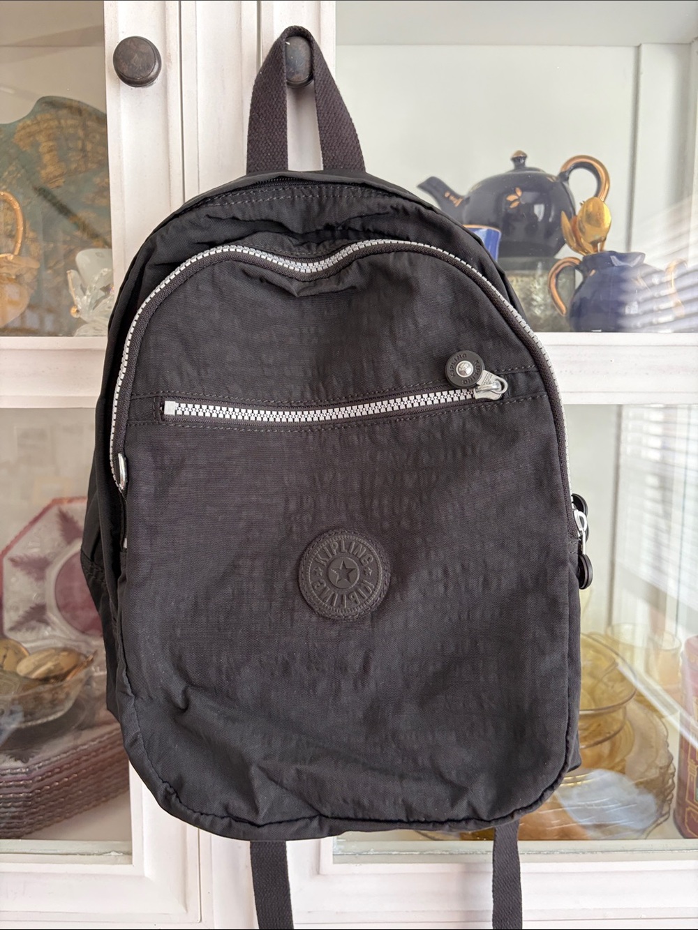 Kipling Black Compact Everyday Backpack with Front Zip